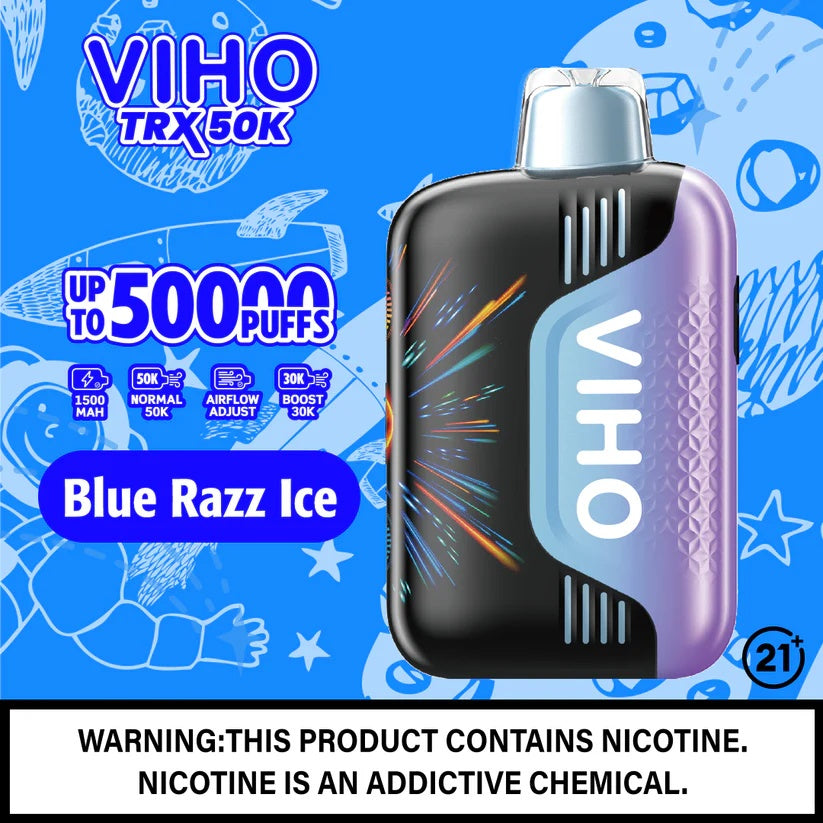 VIHO TRX 50000 Puffs - BLUE RAZZ ICE