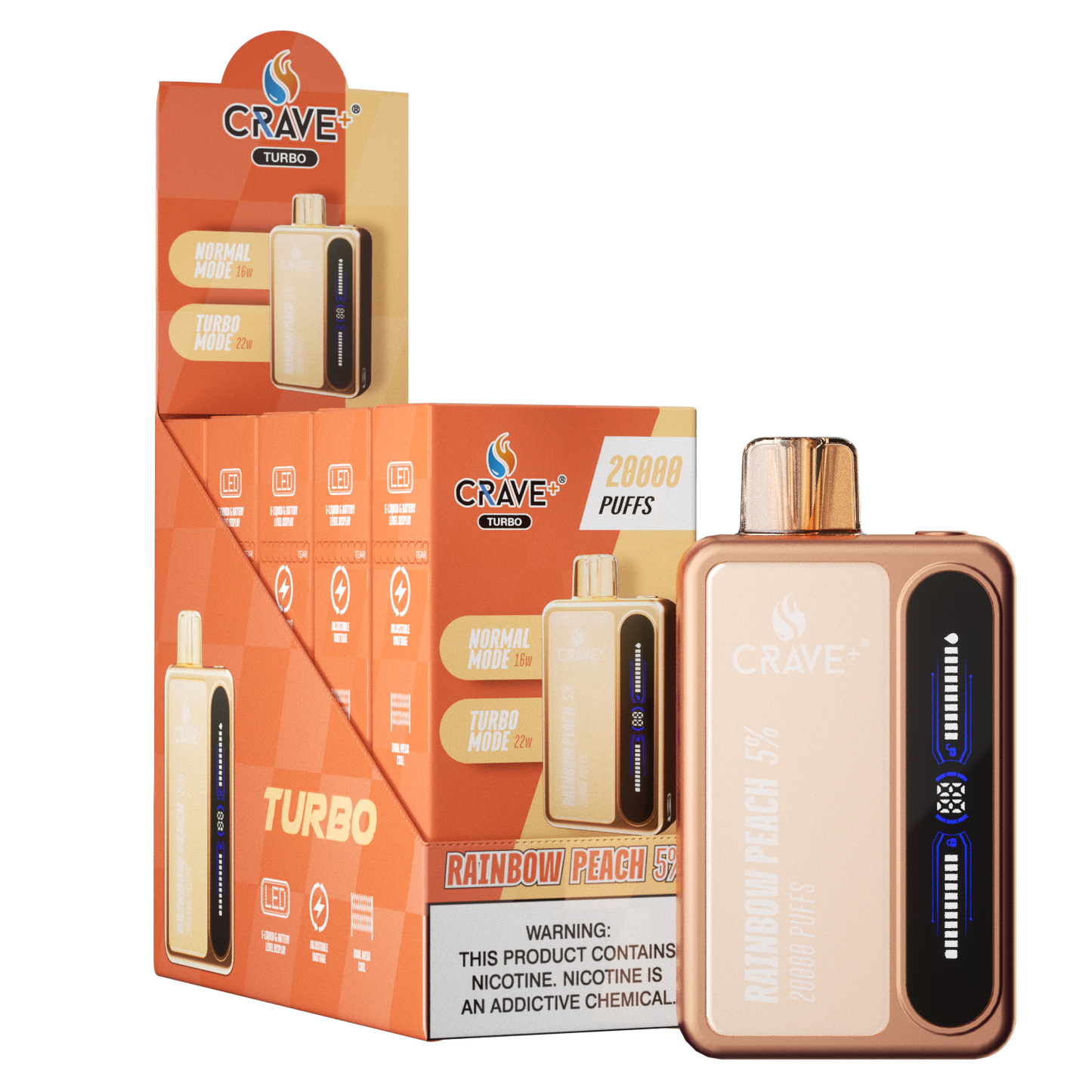 Crave Turbo 20000 Puff – Rainbow Peach