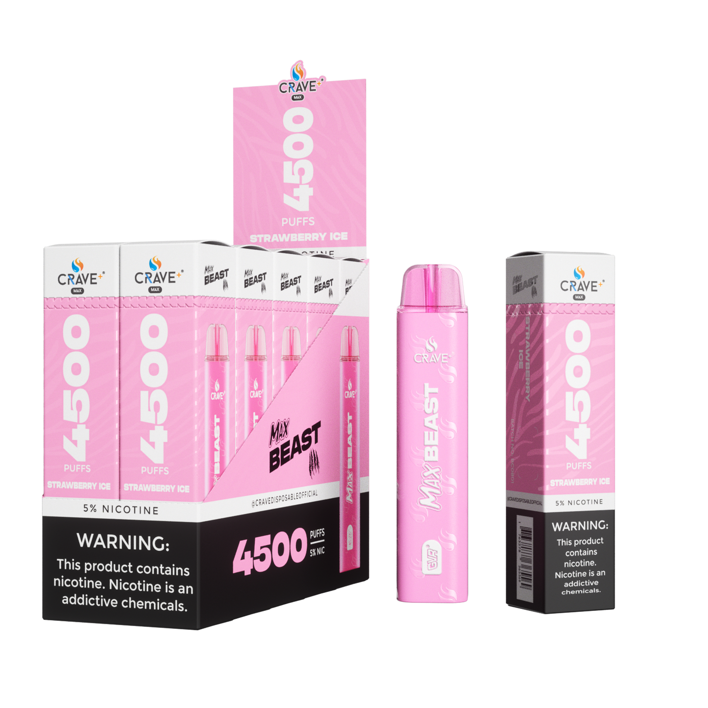 Crave Beast 4500 Puff – Strawberry Ice