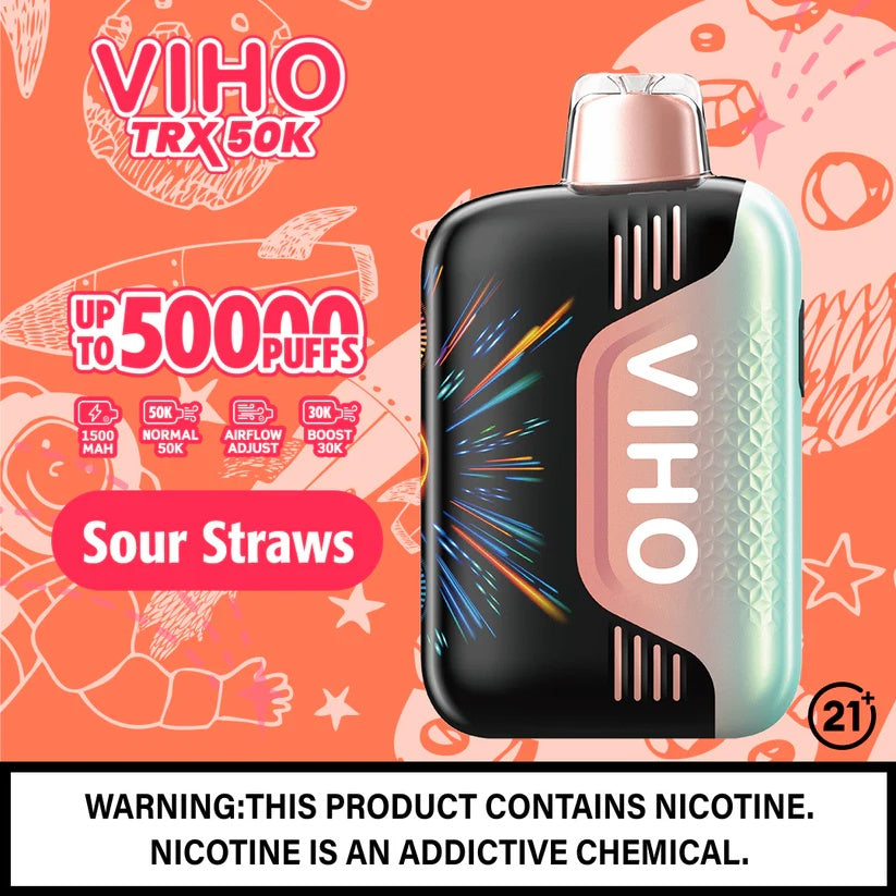 VIHO TRX 50000 Puffs - SOUR STRAWS