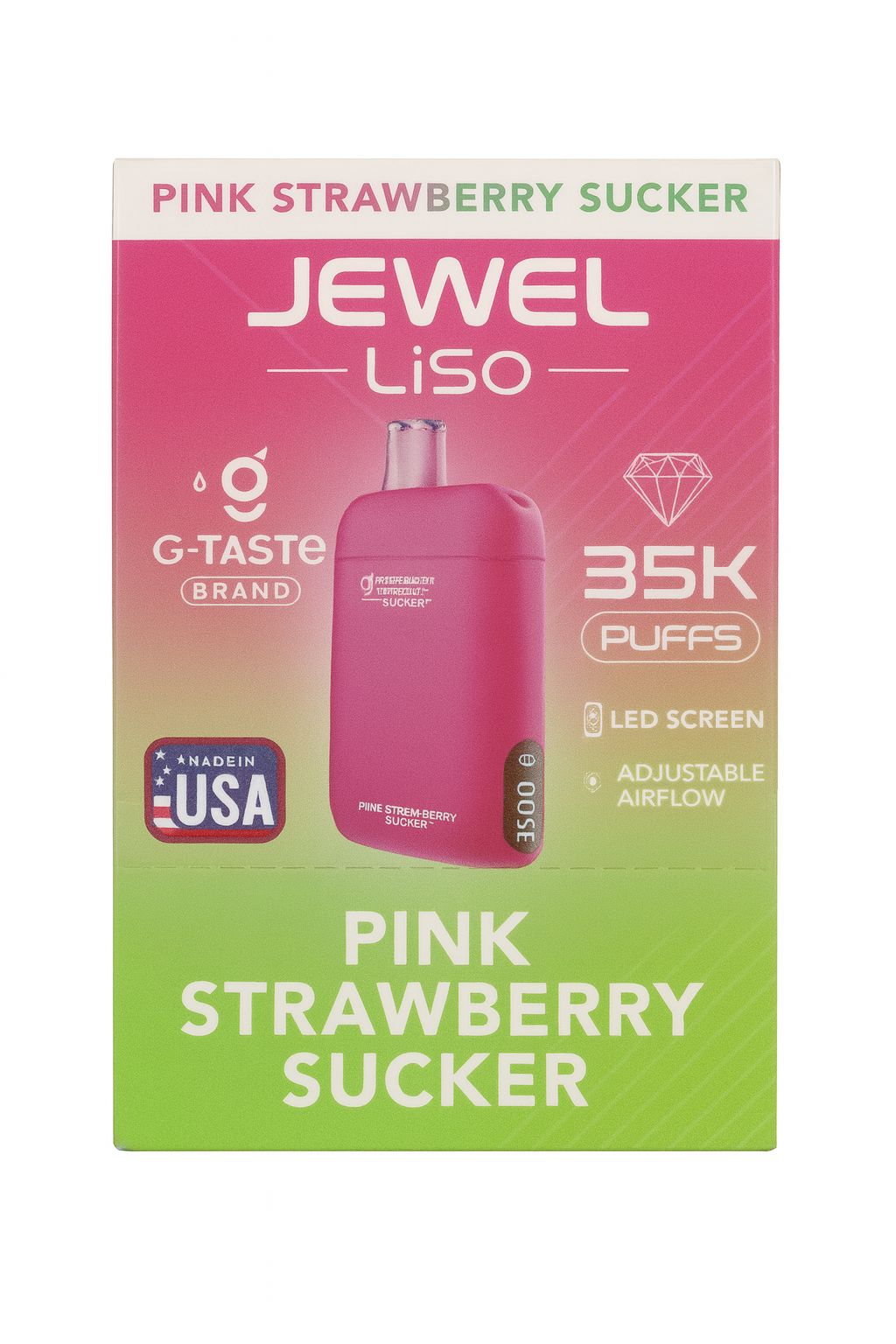 g taste jewel vape flavors Gtaste Jewel Liso 35000 Puff – Pink Strawberry Sucker – Vape Dawgs