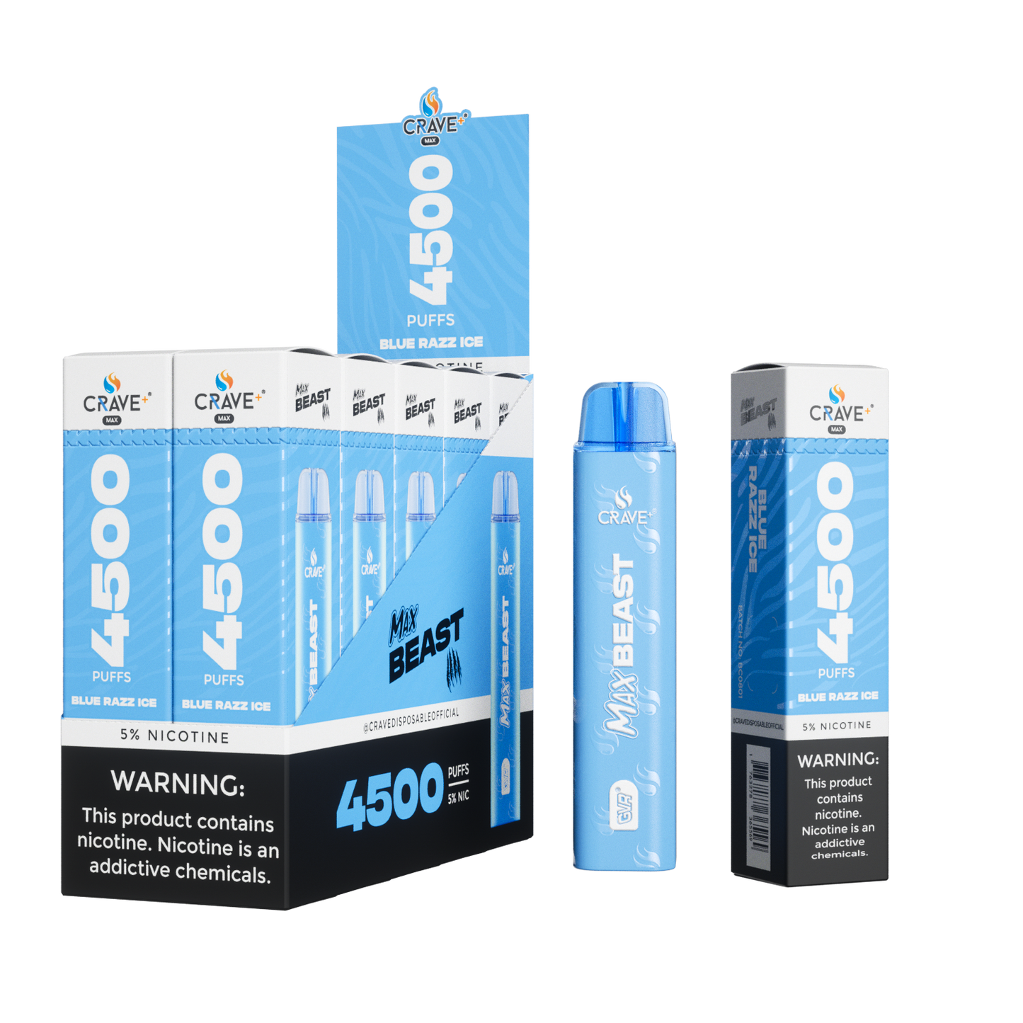 Crave Beast 4500 Puff – Blue Razz Ice