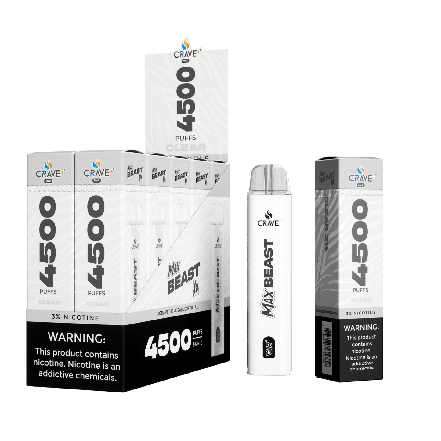 Crave Beast 4500 Puff – Clear 3%
