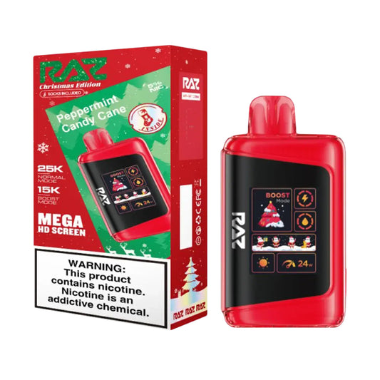Raz LTX 25K Puff – Peppermint Candy Cane (Holiday Edition)(5% Nicotine)