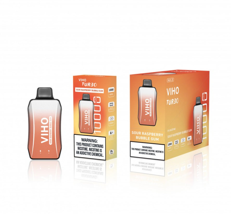 Viho Turbo 10000 Puff – Sour Raspberry Bubble Gum