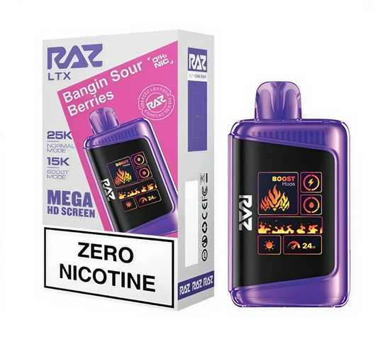 RAZ LTX 25K Puff - BANGIN SOUR BERRIES ZERO NICOTINE