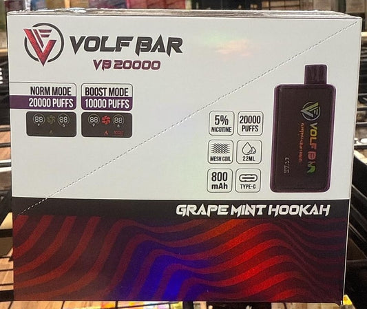 VOLF BAR 20000PUFFS - Grape Mint Hookah
